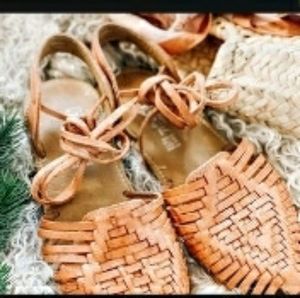 MEXICAN HURRACHE TIE UP ANKLE SANDALS